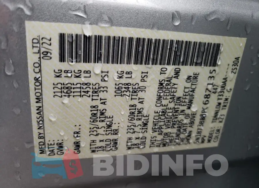 5N1BT3BB8PC687135 Photo# 14