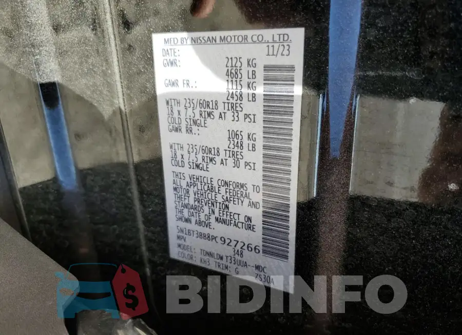5N1BT3BB8PC927266 Photo# 14