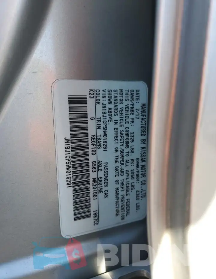 JN1BJ1CP5HW016291 Photo# 13