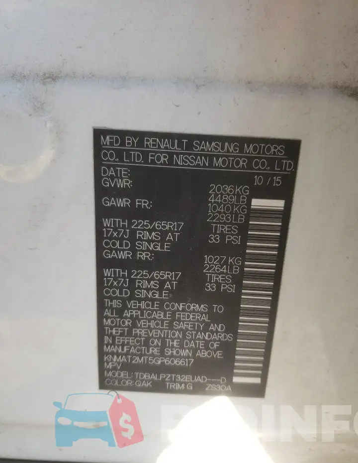 KNMAT2MT5GP606617 Photo# 13