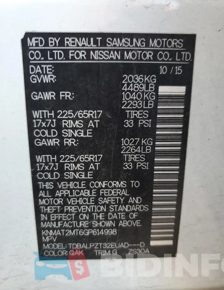 KNMAT2MT6GP614998 Photo# 13