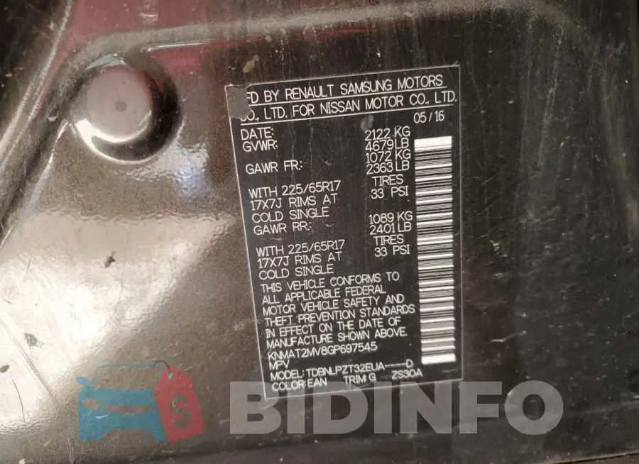 KNMAT2MV8GP697545 Photo# 14