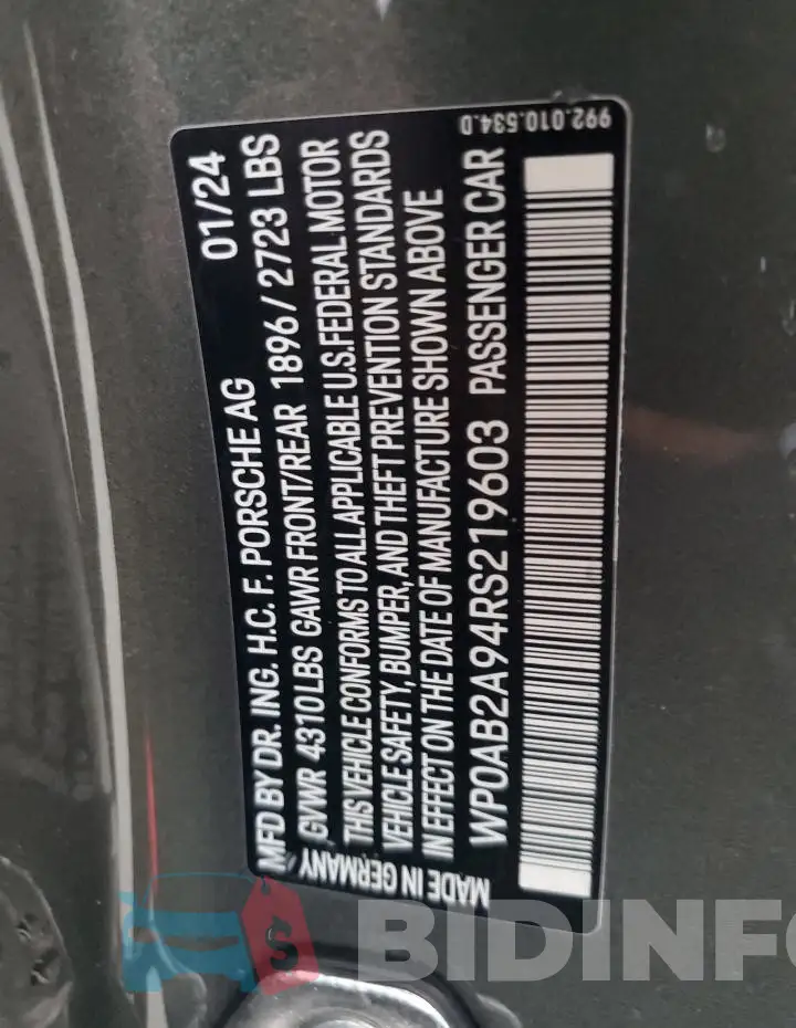 WP0AB2A94RS219603 Photo# 12