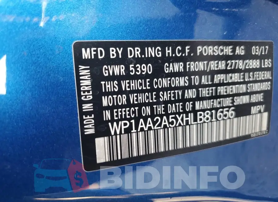 WP1AA2A5XHLB81656 Photo# 13