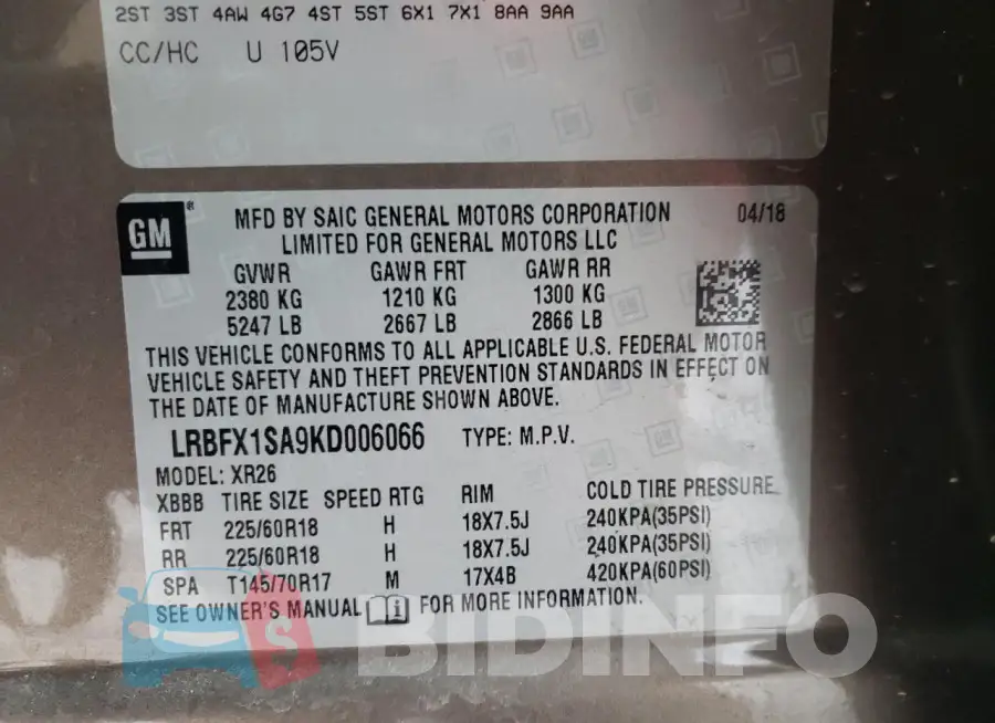LRBFX1SA9KD006066 Photo# 13