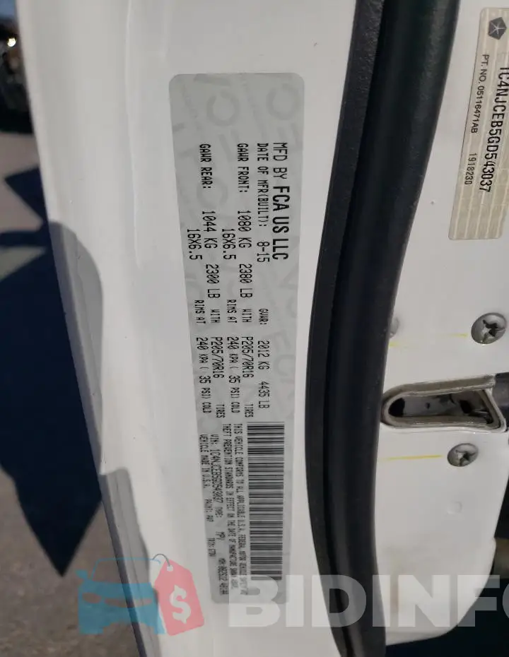 1C4NJCEB5GD543037 Photo# 14
