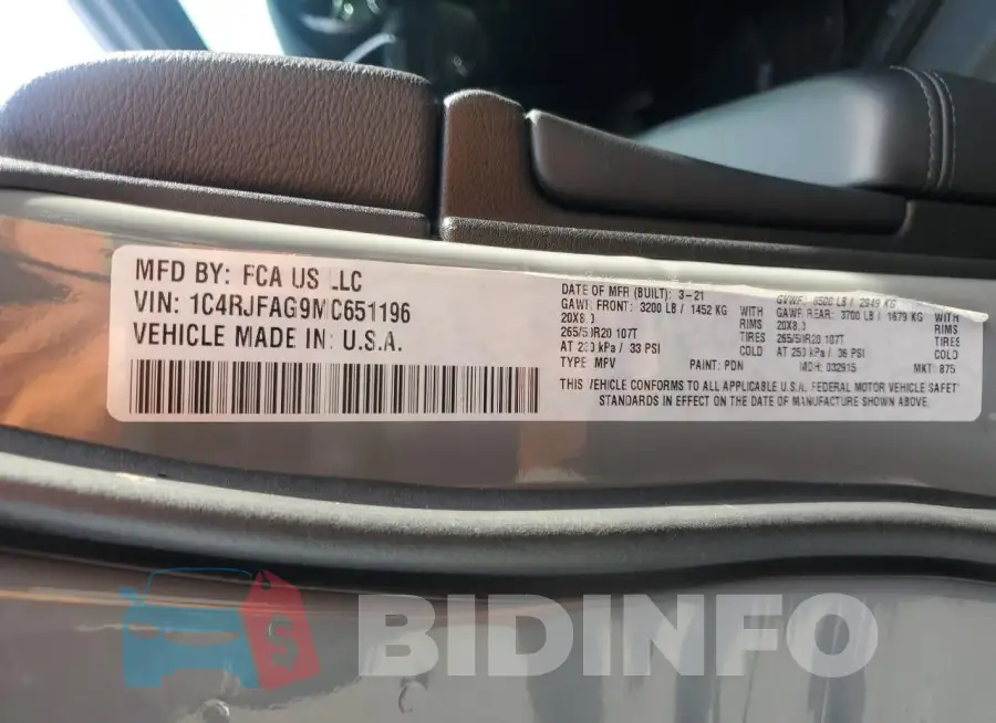 1C4RJFAG9MC651196 Photo# 14