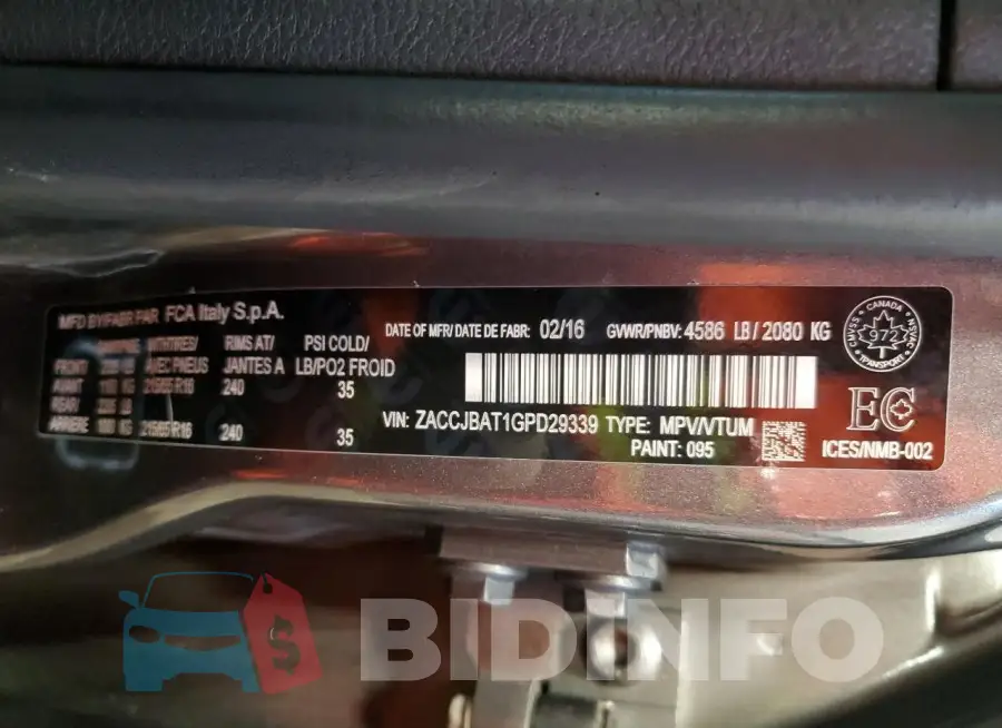 ZACCJBAT1GPD29339 Photo# 13