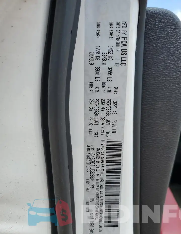 1C4SDHCT1JC228607 Photo# 13