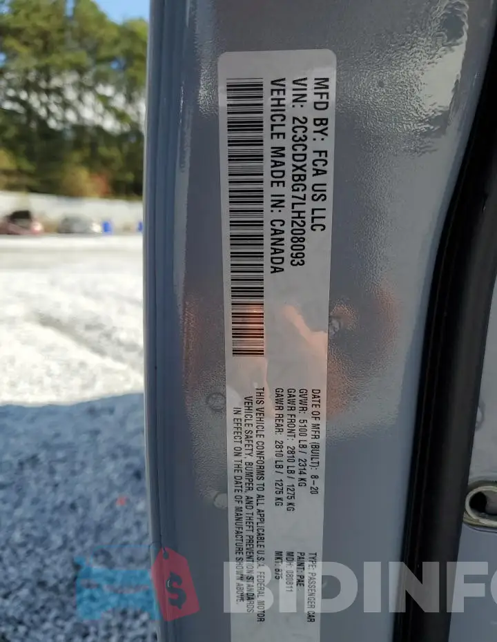 2C3CDXBG7LH208093 Photo# 13