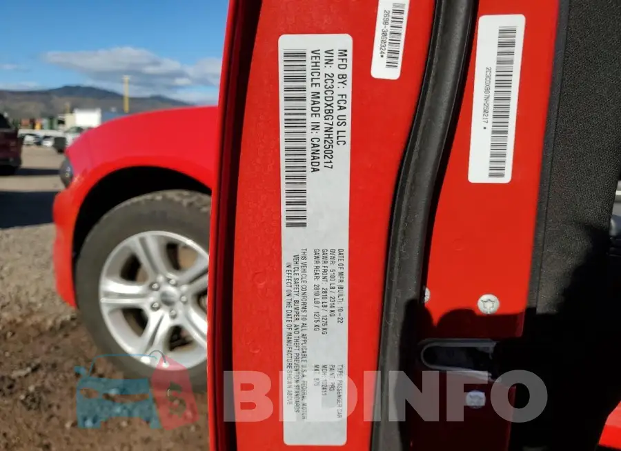 2C3CDXBG7NH250217 Photo# 12