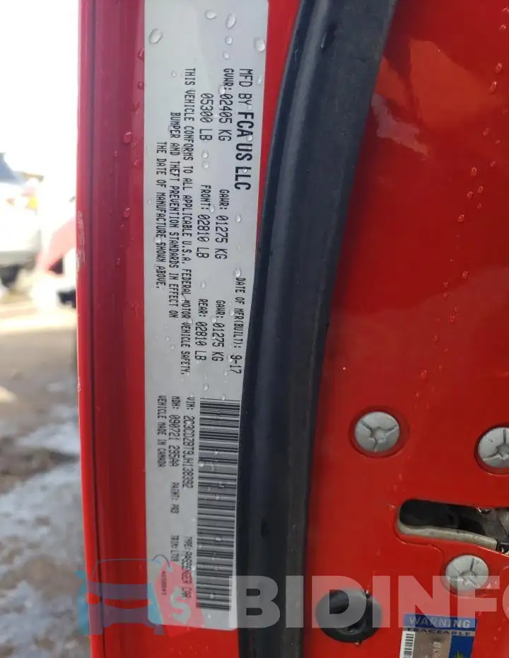 2C3CDZBT9JH138392 Photo# 13
