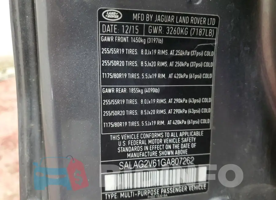 SALAG2V61GA807262 Photo# 13