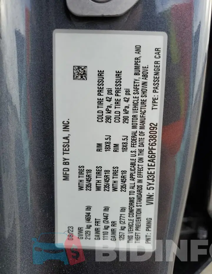 5YJ3E1EA6PF638092 Photo# 12