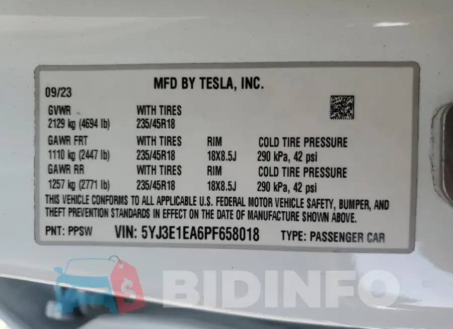 5YJ3E1EA6PF658018 Photo# 13