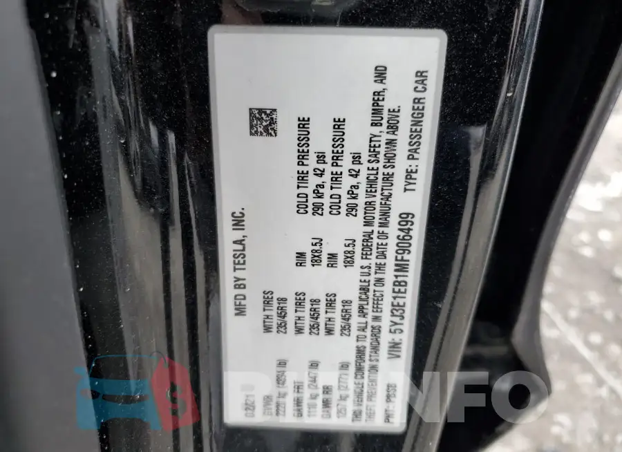 5YJ3E1EB1MF906499 Photo# 13