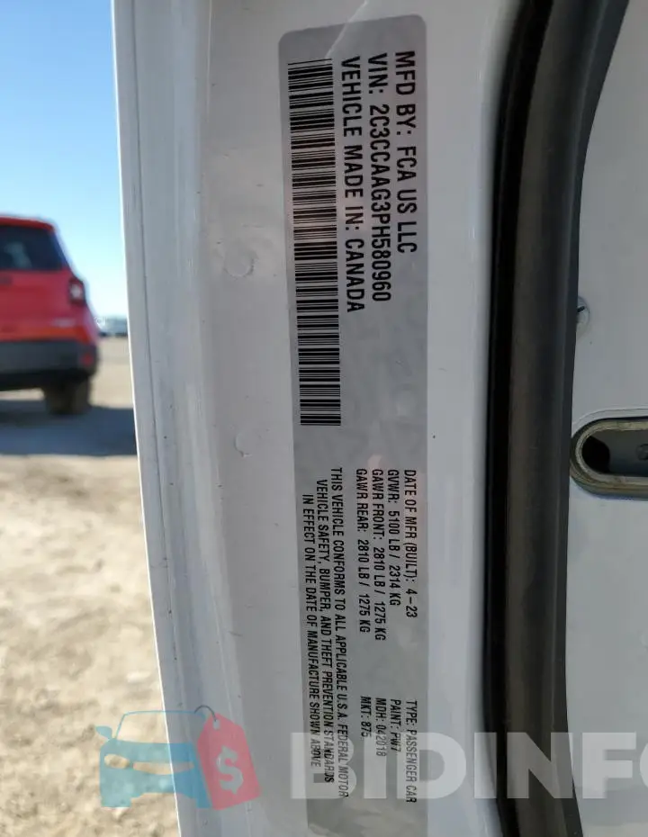 2C3CCAAG3PH580960 Photo# 12