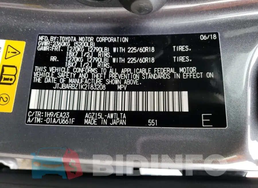 JTJBARBZ1K2183208 Photo# 13