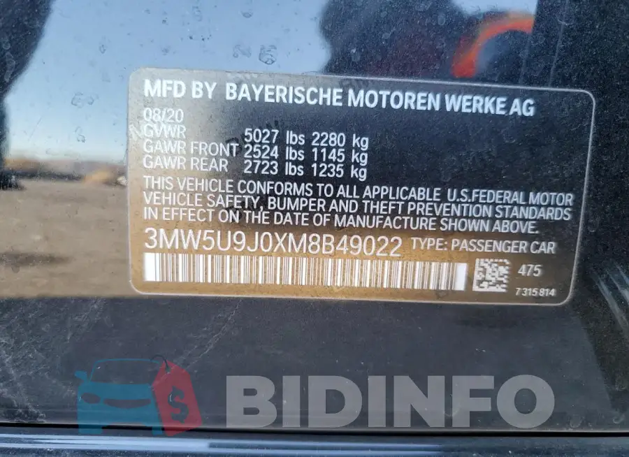3MW5U9J0XM8B49022 Photo# 12