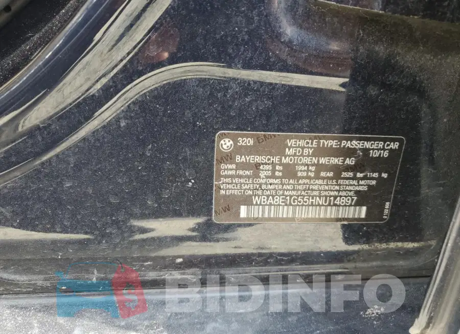 WBA8E1G55HNU14897 Photo# 12