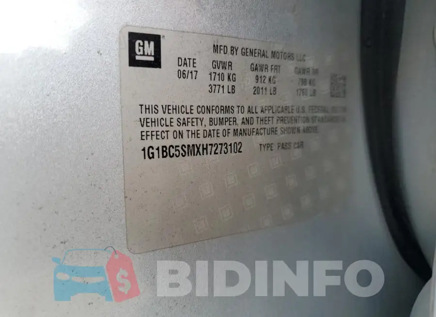 1G1BC5SMXH7273102 Photo# 13