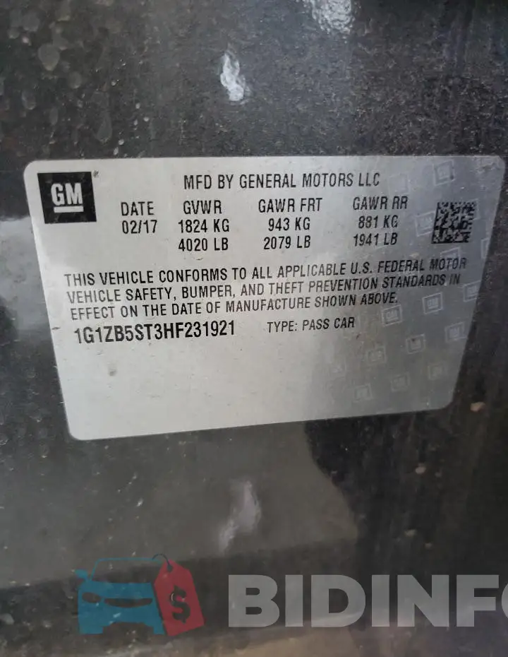 1G1ZB5ST3HF231921 Photo# 12