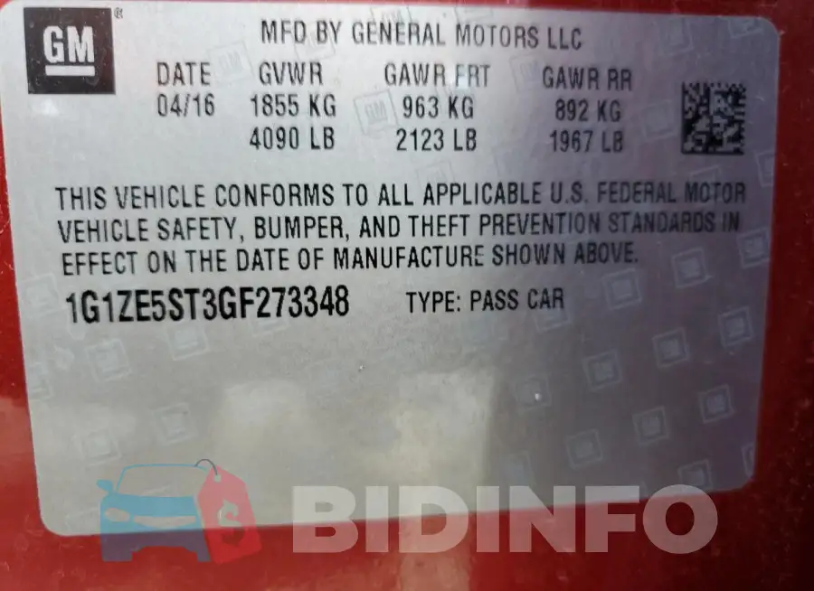 1G1ZE5ST3GF273348 Photo# 12