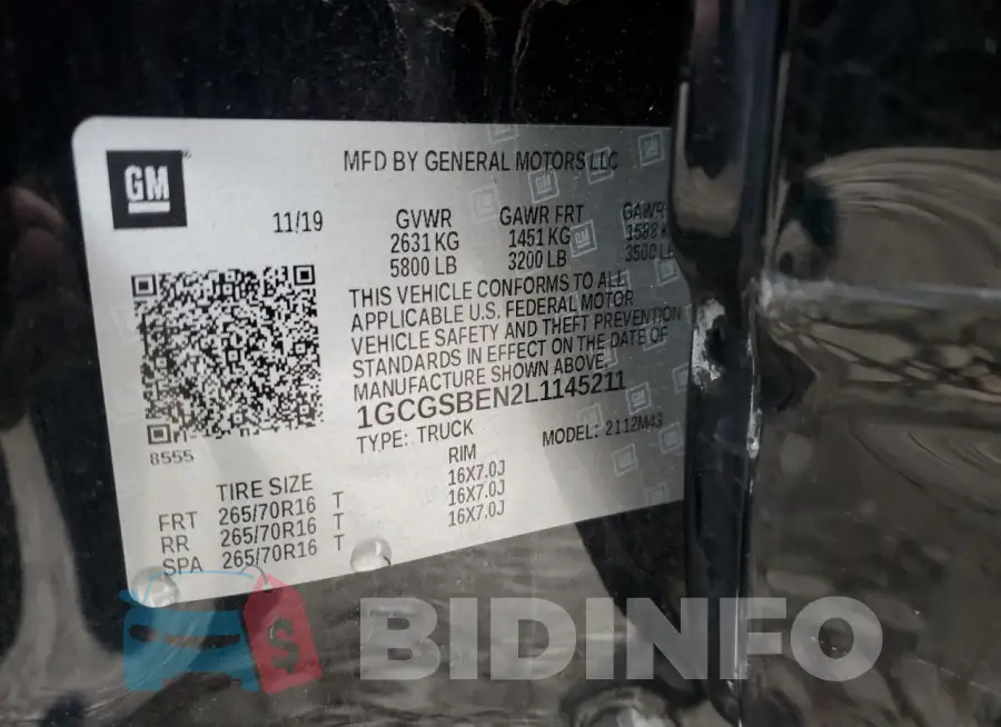 1GCGSBEN2L1145211 Photo# 13
