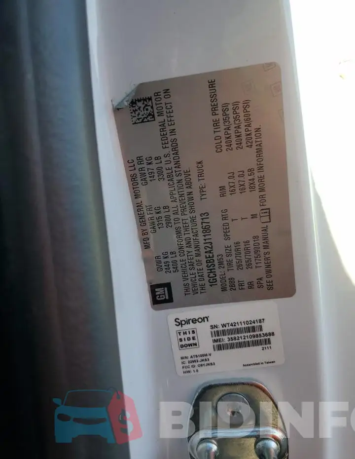 1GCHSBEA2J1186713 Photo# 12
