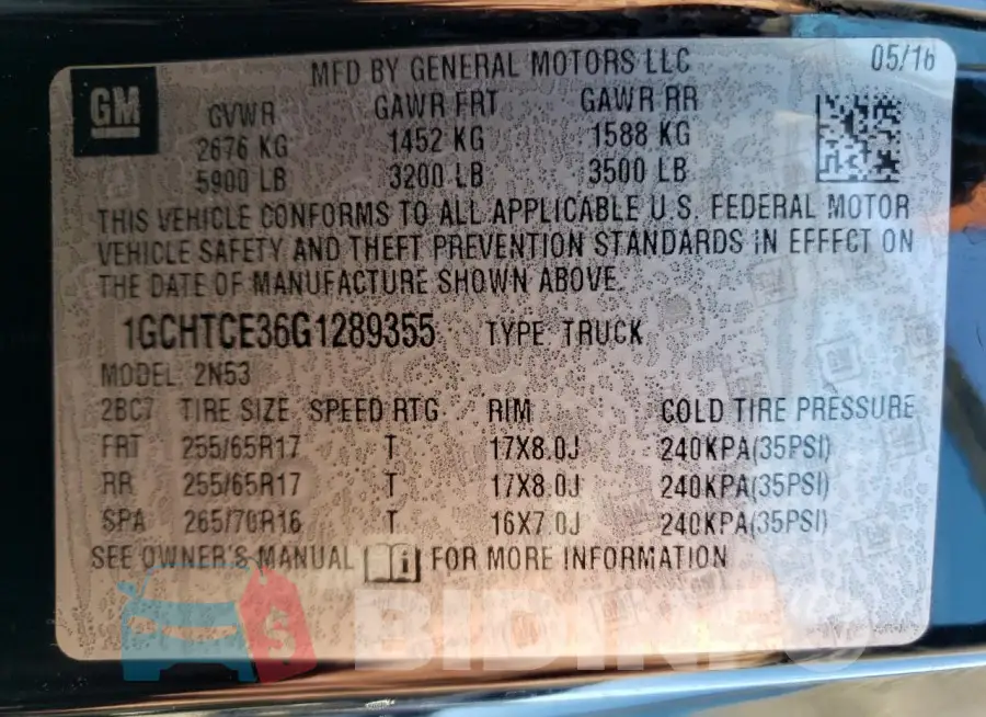 1GCHTCE36G1289355 Photo# 12