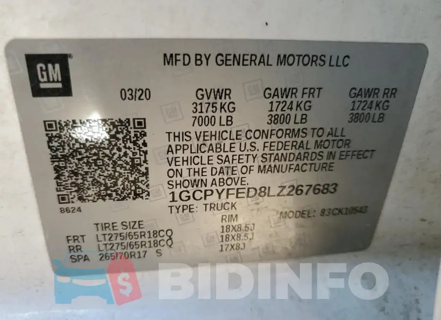 1GCPYFED8LZ267683 Photo# 12