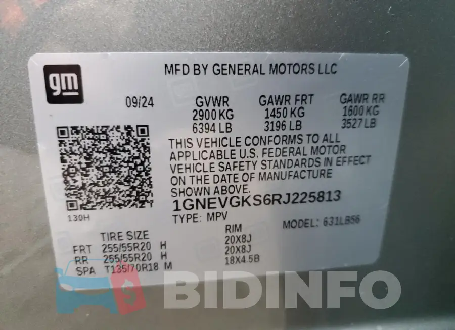 1GNEVGKS6RJ225813 Photo# 13