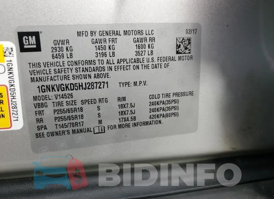 1GNKVGKD5HJ287271 Photo# 13
