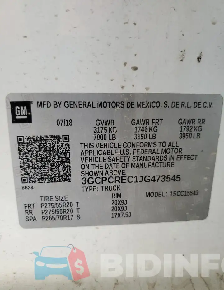 3GCPCREC1JG473545 Photo# 12