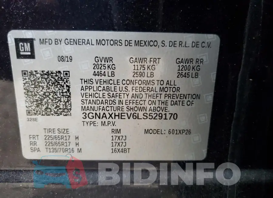 3GNAXHEV6LS529170 Photo# 13