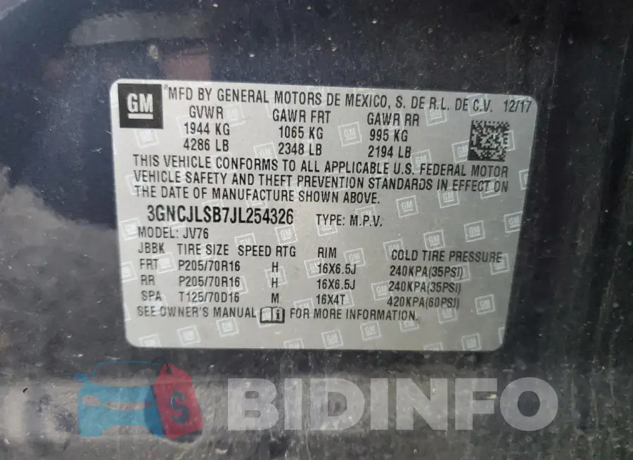 3GNCJLSB7JL254326 Photo# 13