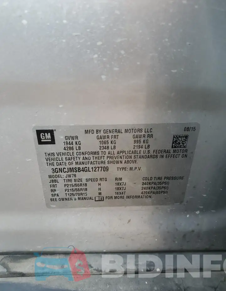 3GNCJMSB4GL127709 Photo# 13