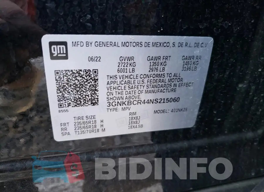 3GNKBCR44NS215060 Photo# 13