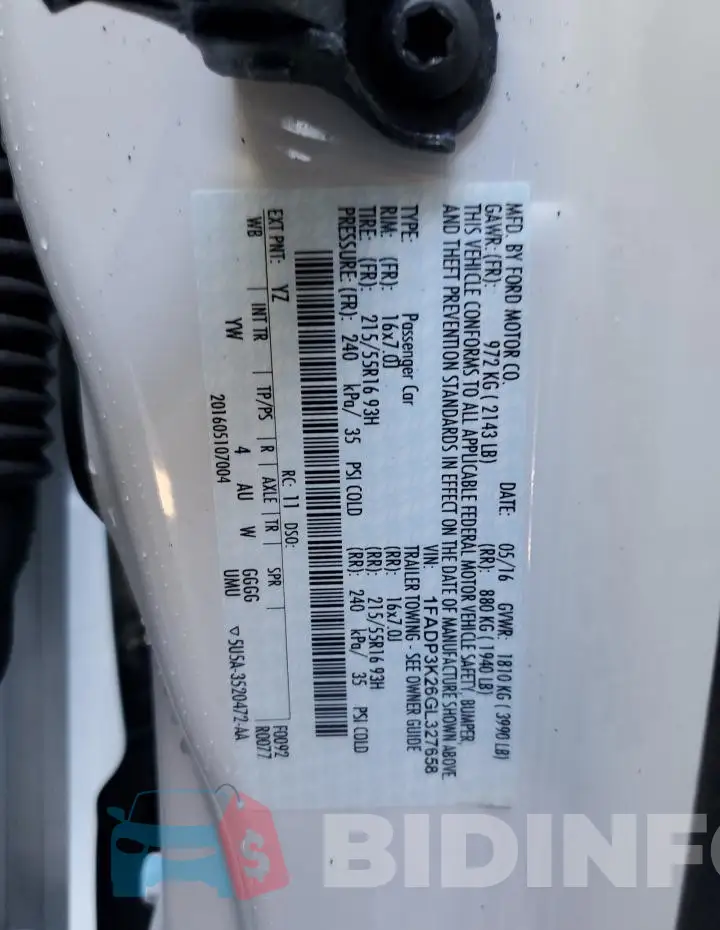 1FADP3K26GL327658 Photo# 13
