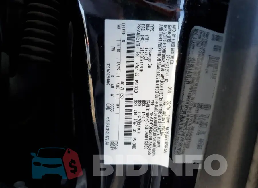1FADP3N28GL362455 Photo# 13