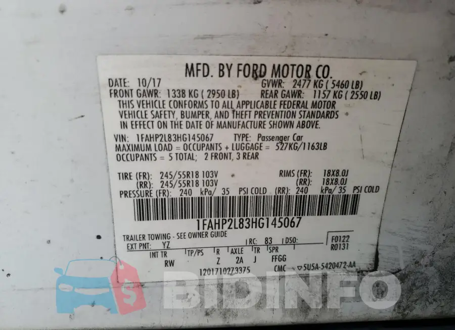 1FAHP2L83HG145067 Photo# 12