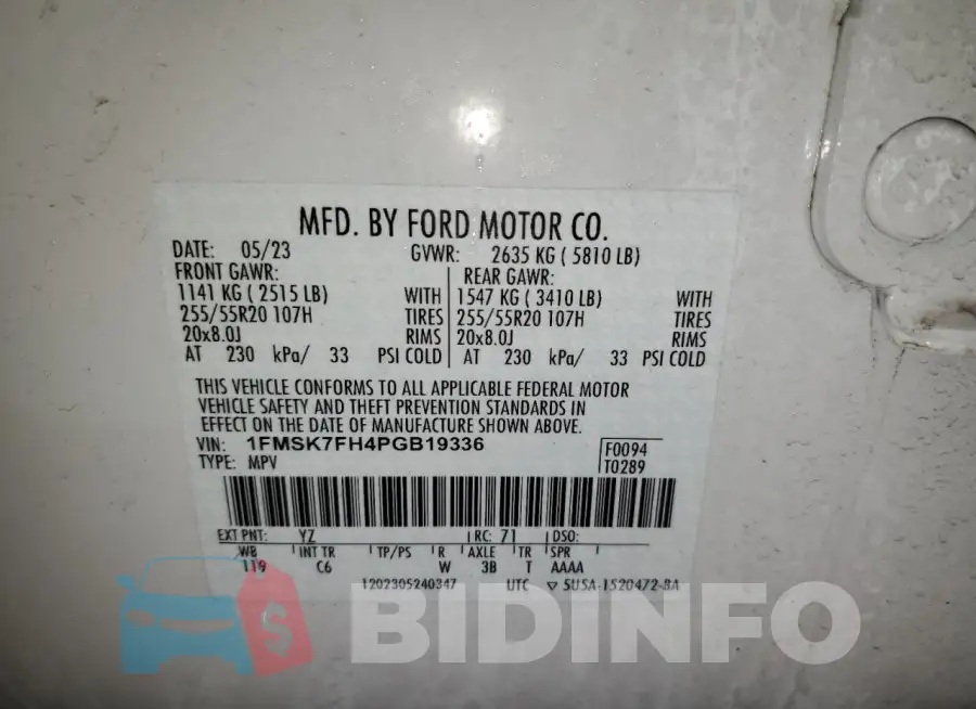 1FMSK7FH4PGB19336 Photo# 13