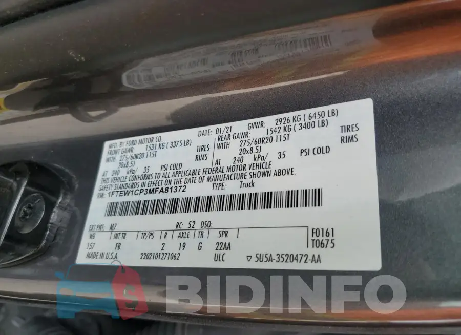 1FTEW1CP3MFA81372 Photo# 12