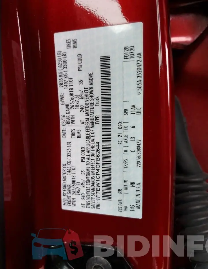 1FTEW1CP4GFB62644 Photo# 12