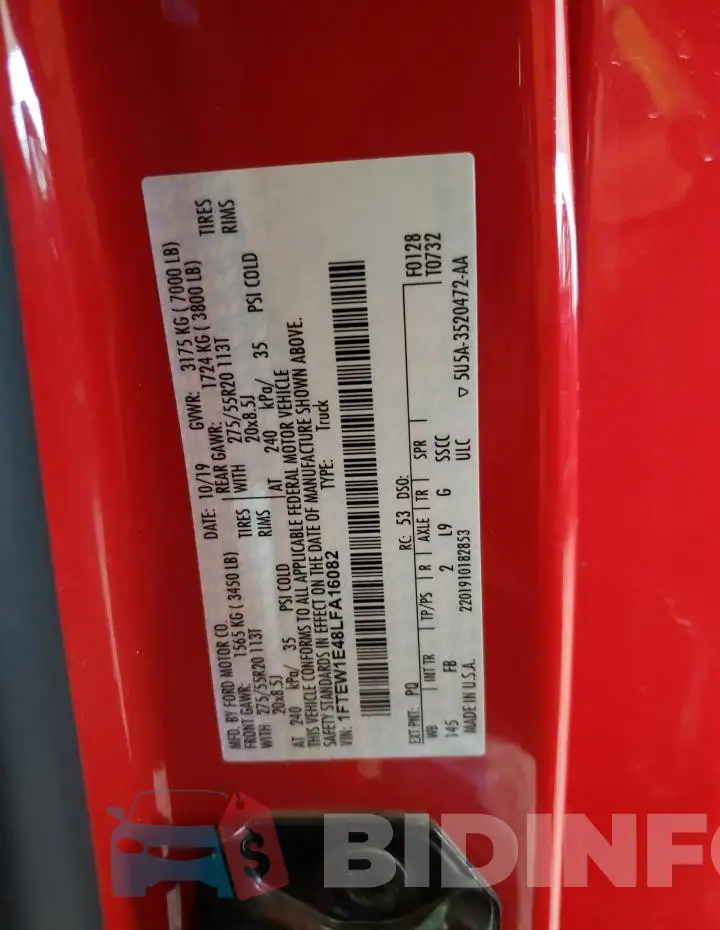 1FTEW1E48LFA16082 Photo# 13