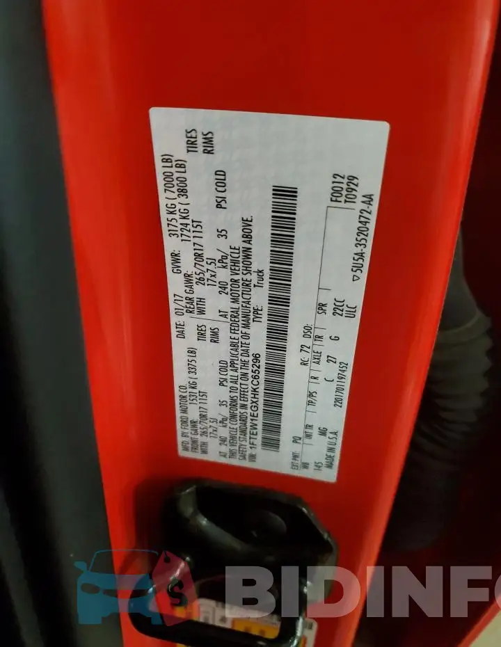 1FTEW1EGXHKC65296 Photo# 12
