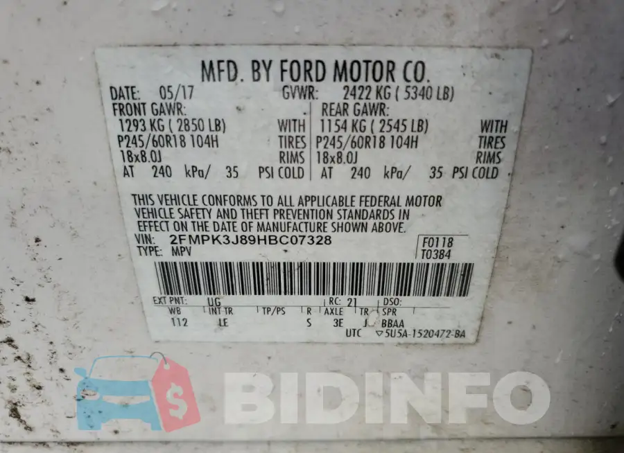 2FMPK3J89HBC07328 Photo# 13