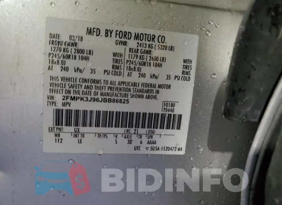 2FMPK3J96JBB86825 Photo# 12