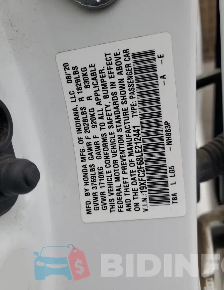 19XFC2F68LE212441 Photo# 12