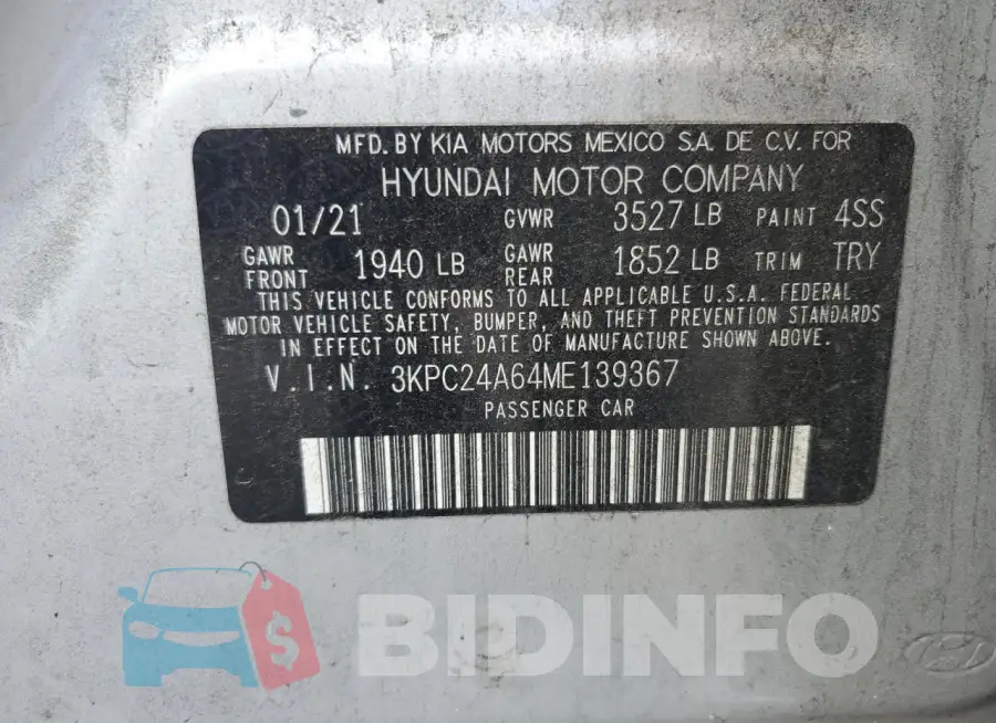 3KPC24A64ME139367 Photo# 13